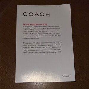 Coach Signature Collection Large Care Card